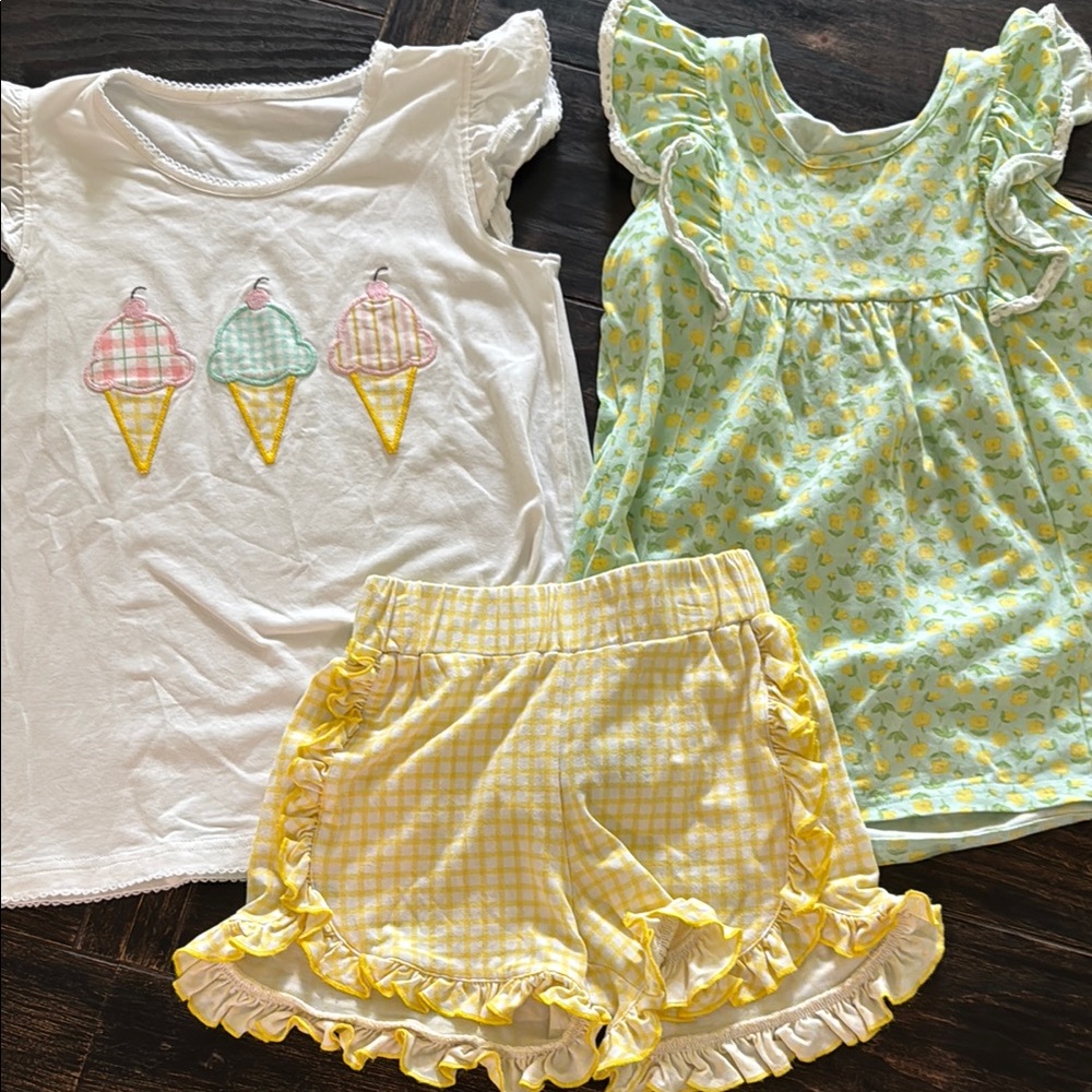 Ice Cream and Floral Kids Outfit Set